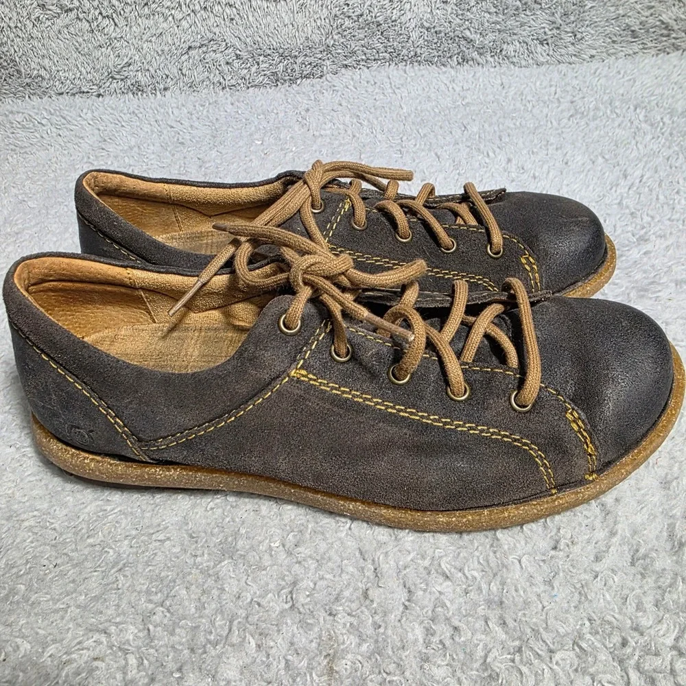 Born Suede Trevan Leather Shoes Loafers Gray Handcrafted Womens 10 EU 42‎